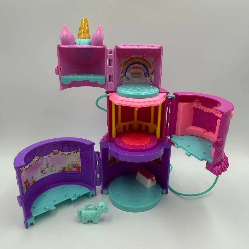 Set of 3 Polly Pocket Playsets - Milkshake, Pineapple & Unicorn Cake Playsets‎